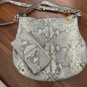 Michael Kors Snakeskin Bag with Matching Wallet